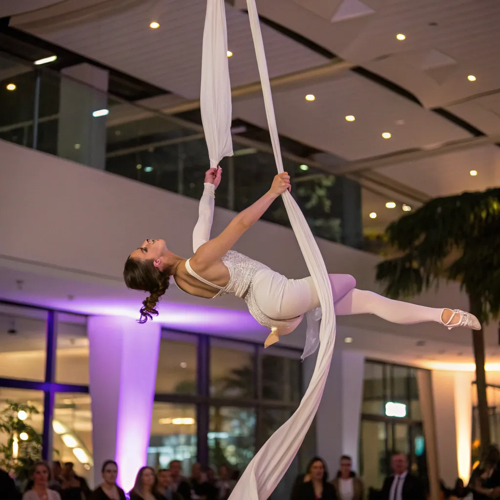 Aerial artist performing a routine