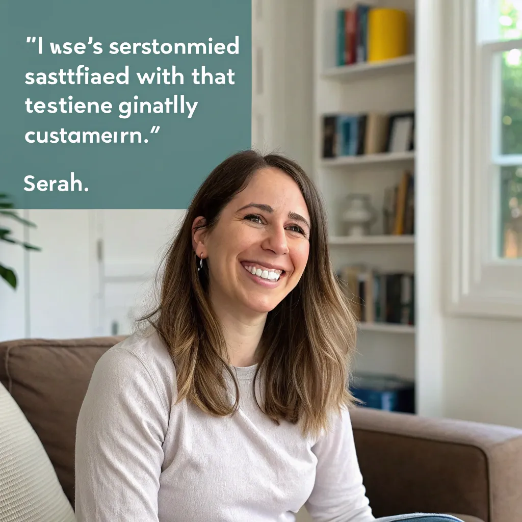 Customer testimonial from Sarah